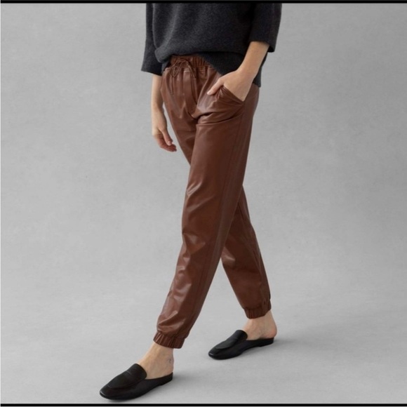 The Reset R Label Vegan Leather Joggers - Picture 2 of 12